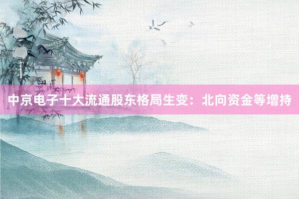 中京电子十大流通股东格局生变：北向资金等增持
