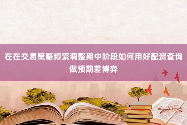 在在交易策略频繁调整期中阶段如何用好配资查询做预期差博弈