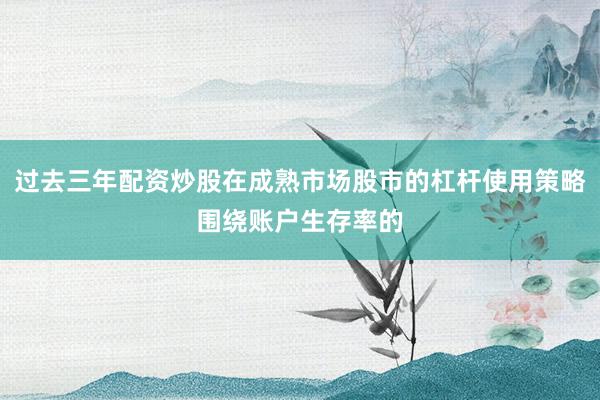 过去三年配资炒股在成熟市场股市的杠杆使用策略围绕账户生存率的