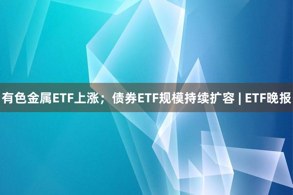 有色金属ETF上涨；债券ETF规模持续扩容 | ETF晚报